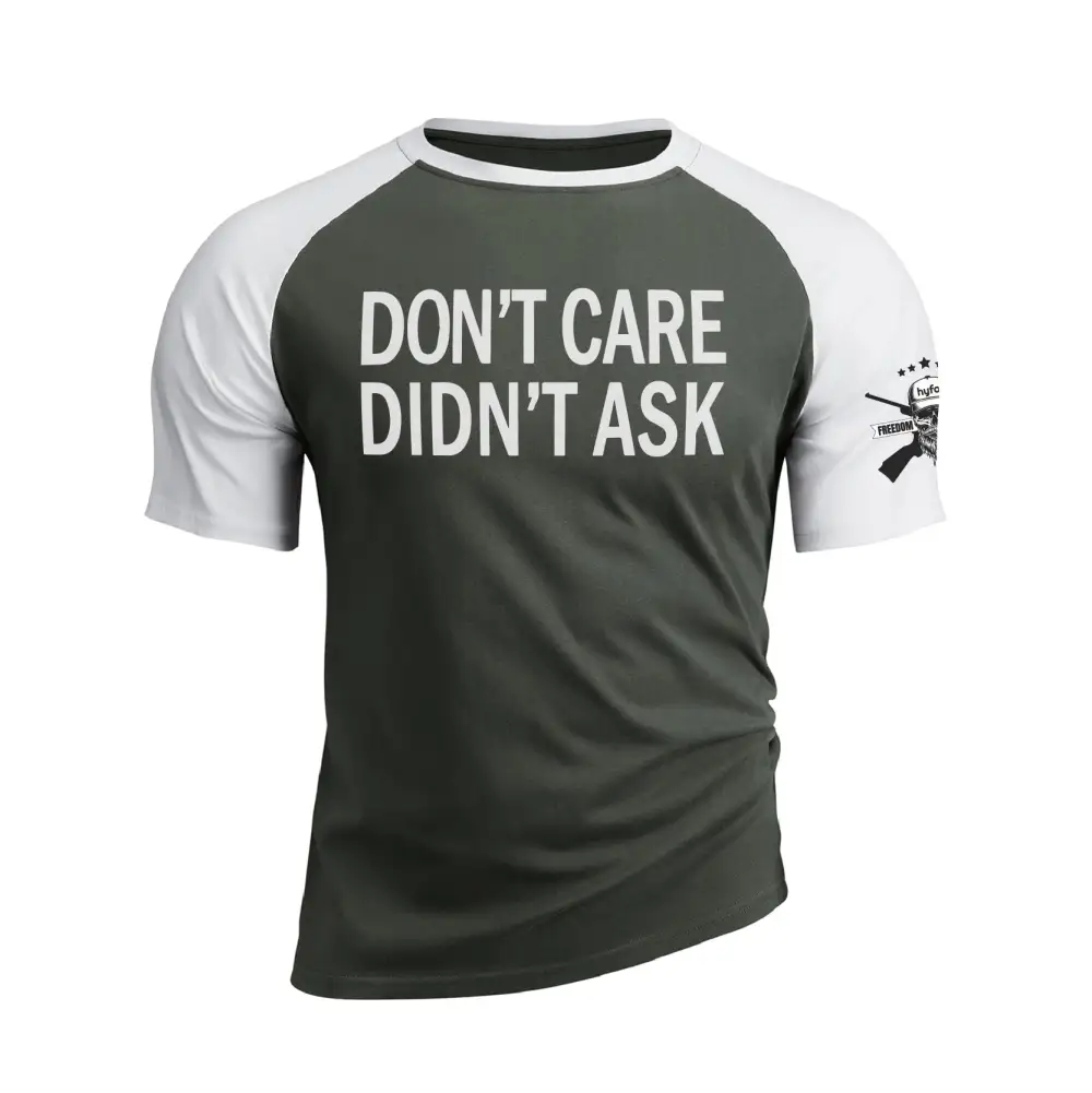 DON'T CARE DIDN'T ASK RAGLAN GRAPHIC TEE