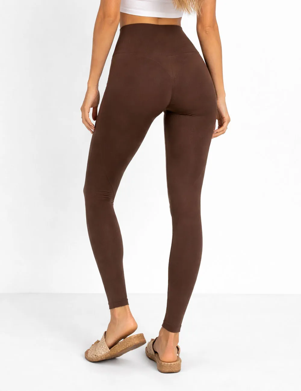 Seamless Elastic Waist Solid Color Yoga Pants