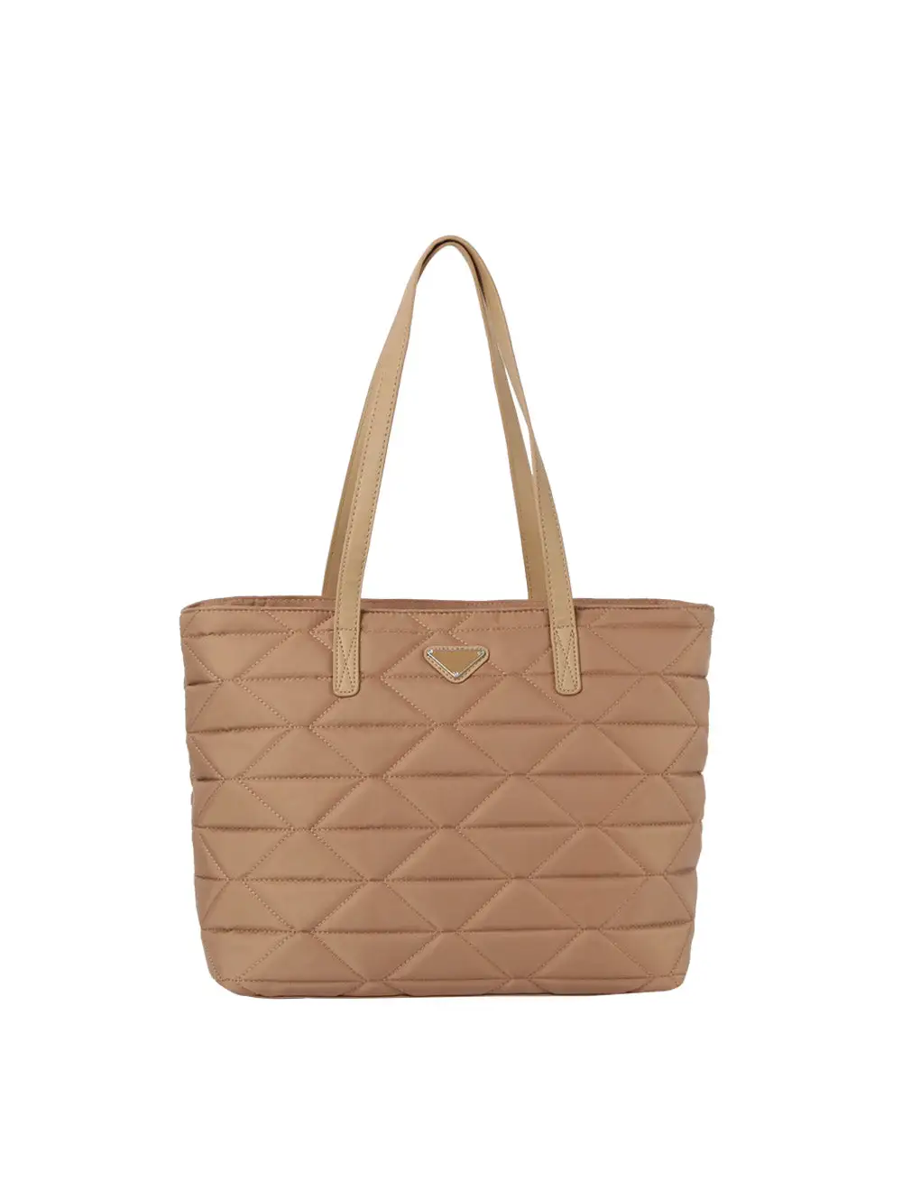 Quilted Pocketed Faux Leather Tote Bag Set