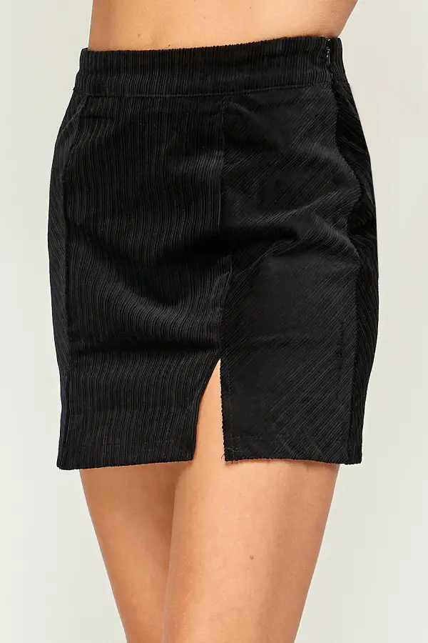 Baby Corduroy Mini Skirt With Two Front Slits