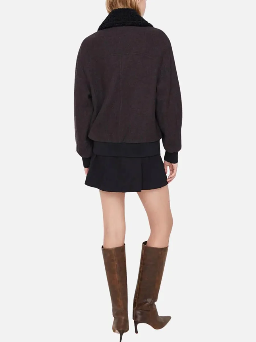 FUZZY COLLAR CASUAL JACKET