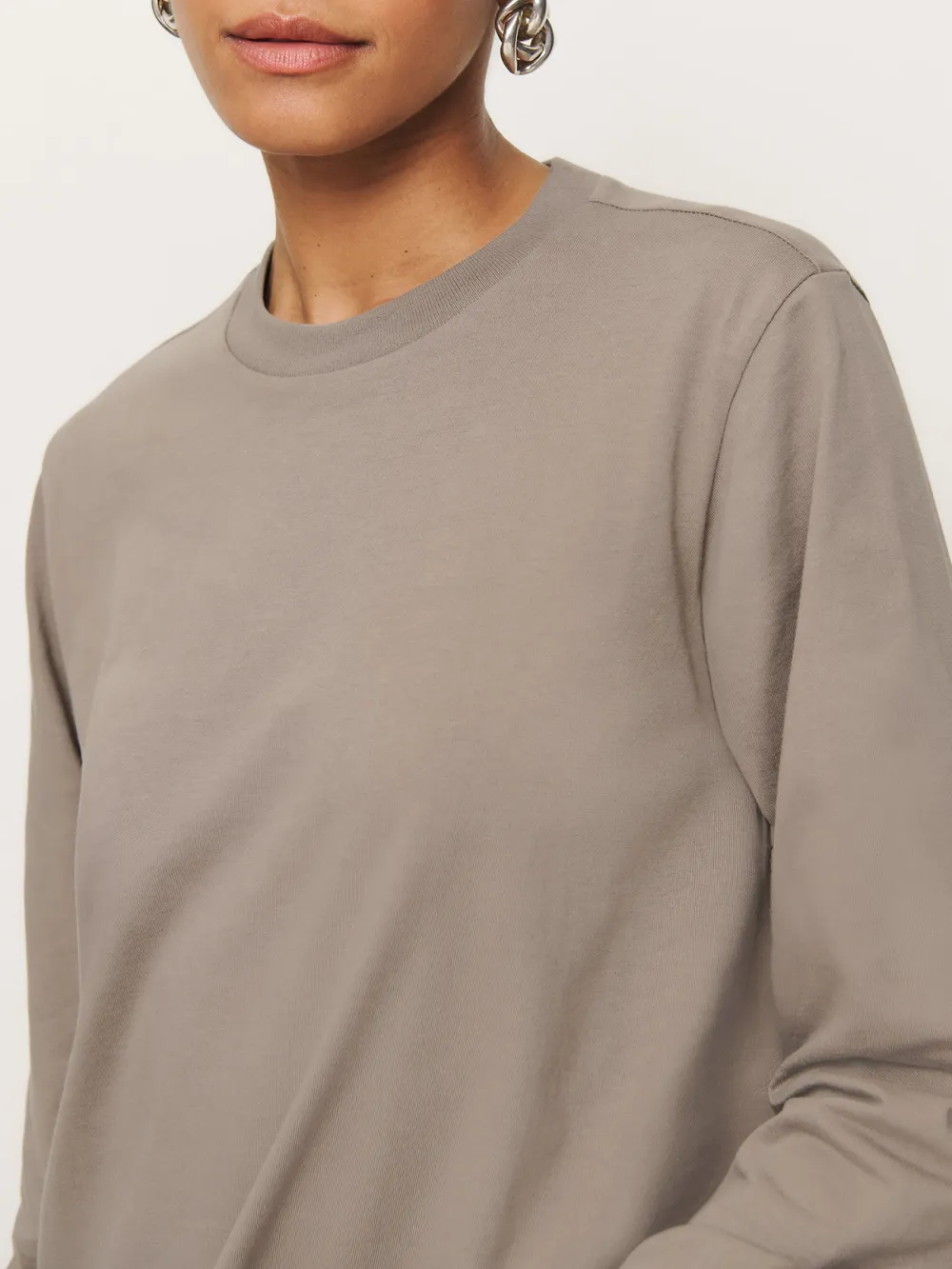 Loose Fit Crew Neck Long Sleeve Tee