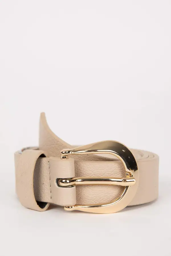 Two-Color Metal Imitation Leather Belt