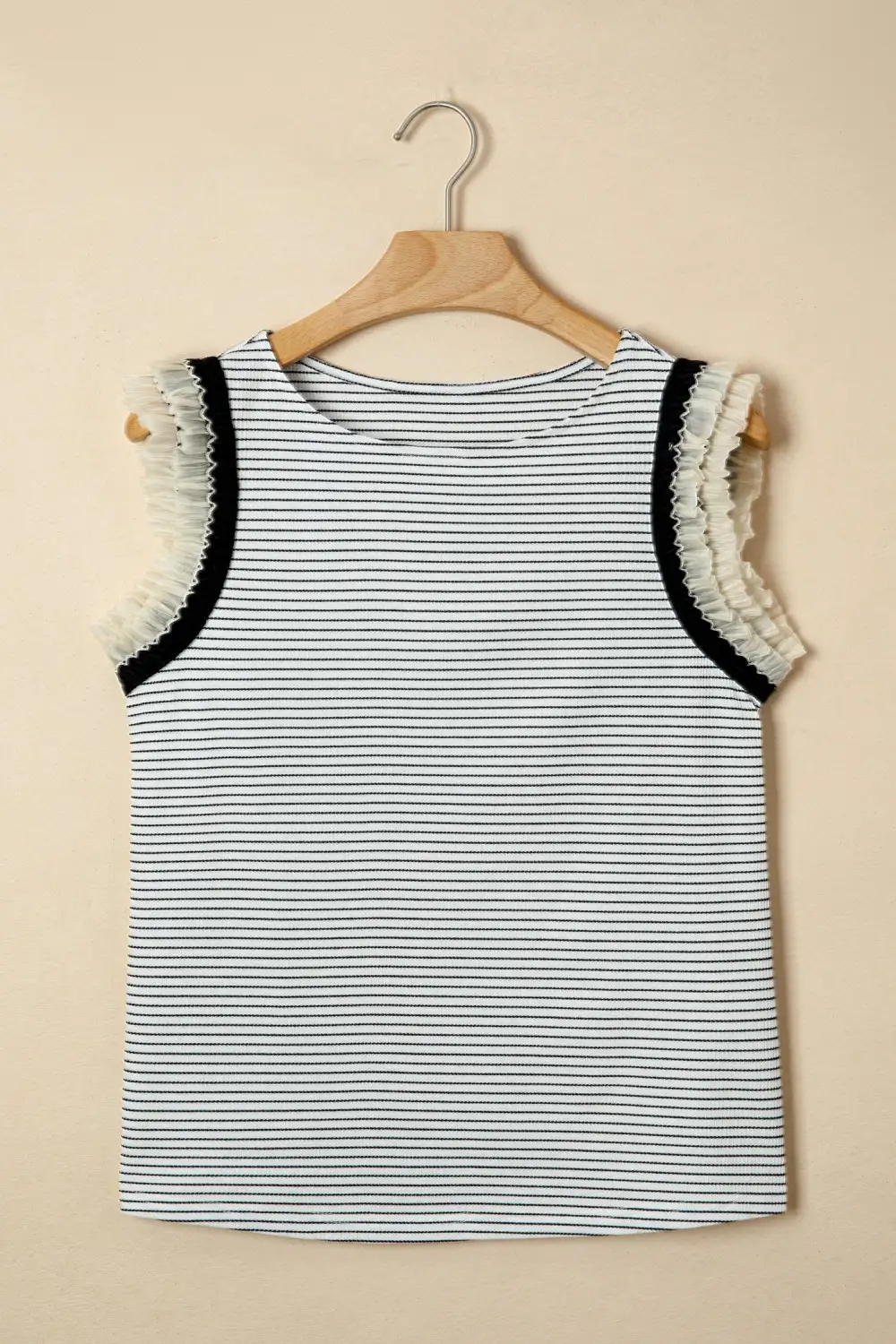 Ruffle-Trim Striped Tank Top