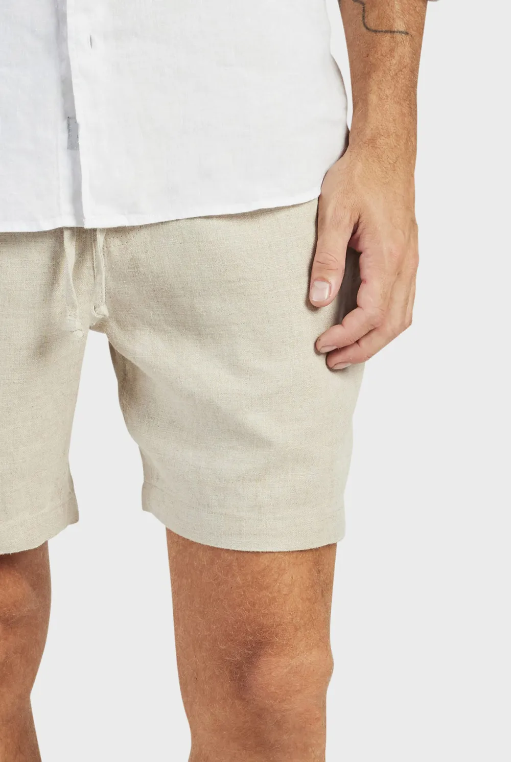 Navy Linen Shorts