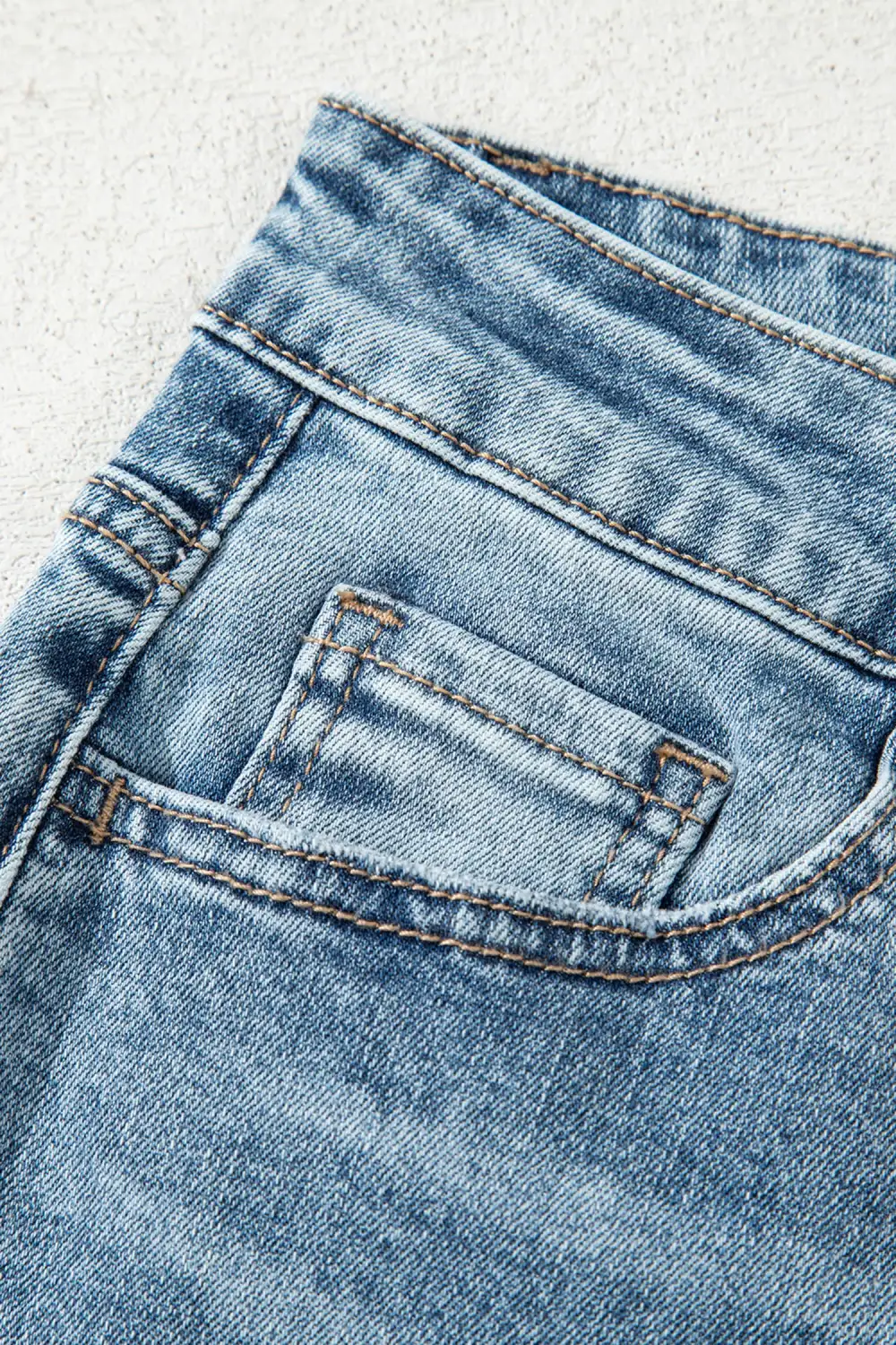 Raw Hem Ripped Open Knee Fit Flare Jeans