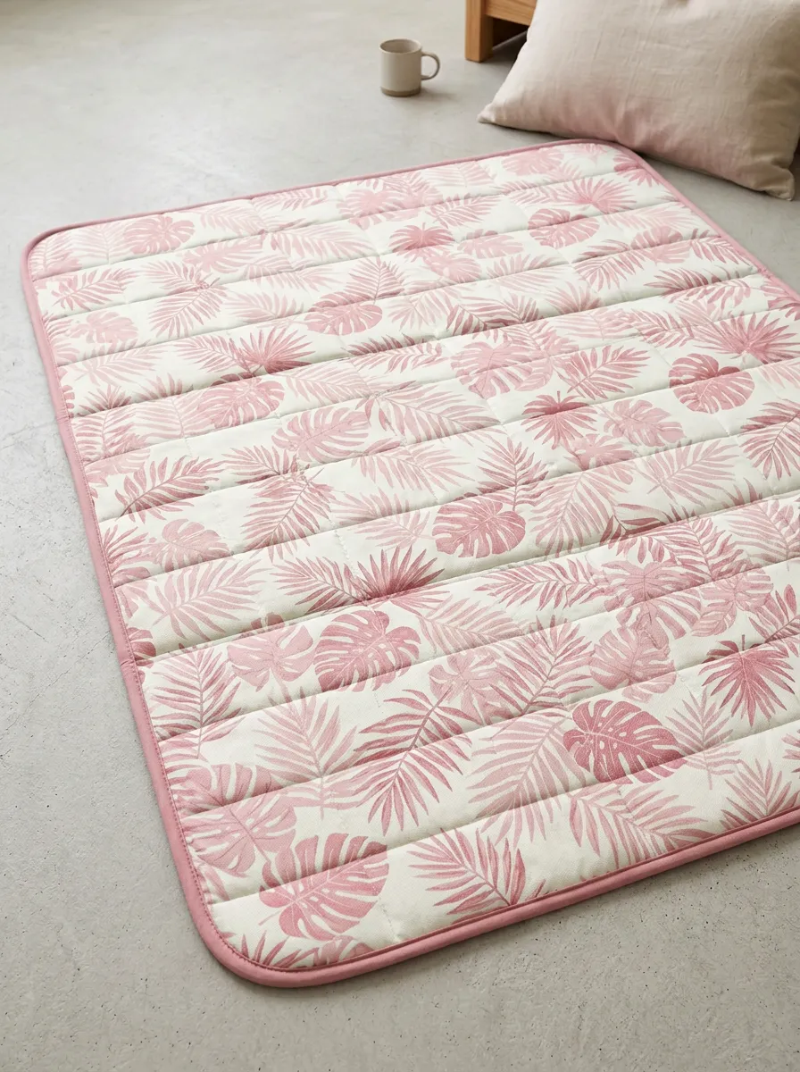 Foldable Tropical Summer Leaf Pattern Pattern Cooling Mat