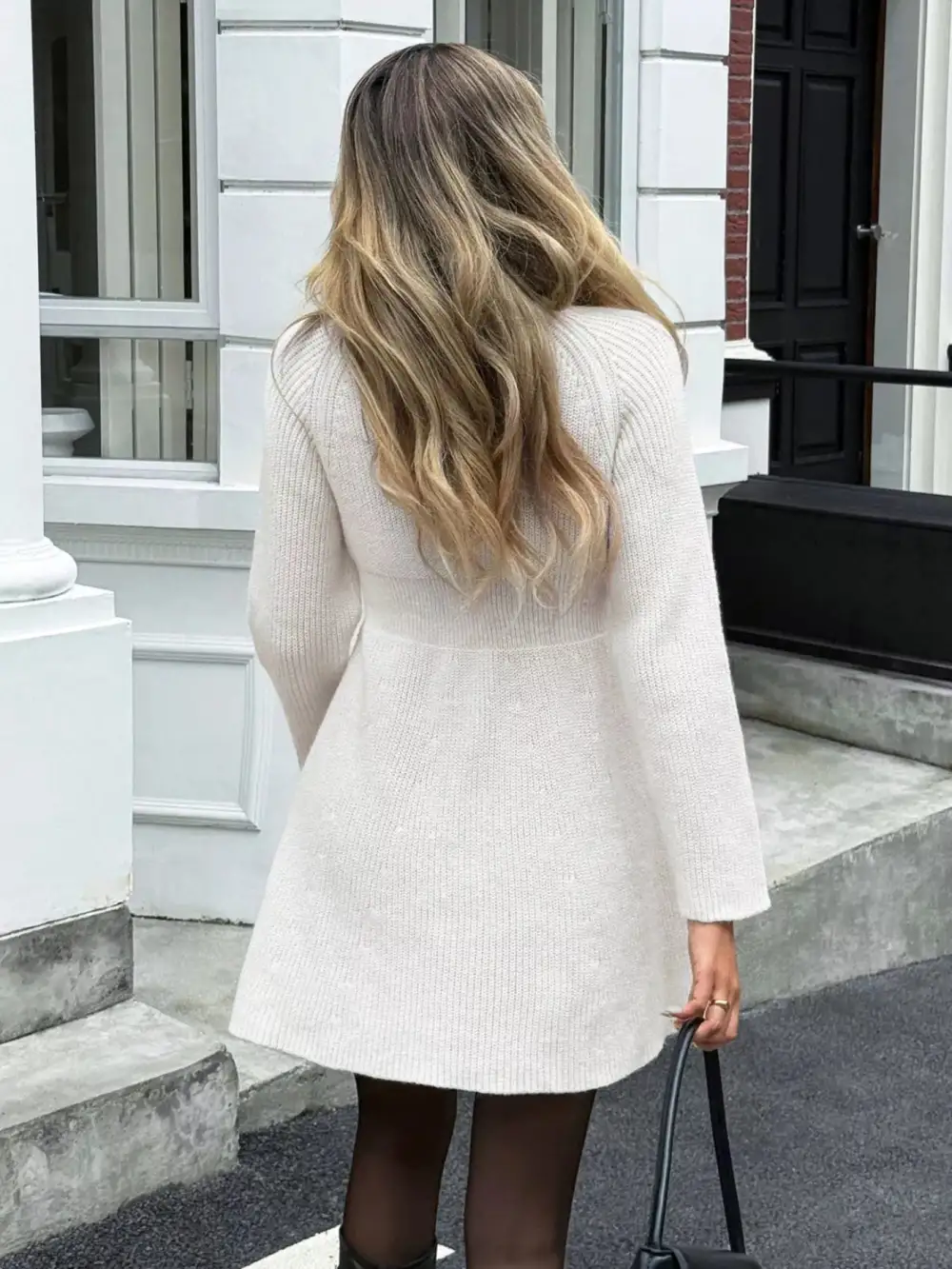 Knit Button Front Sweater Dress