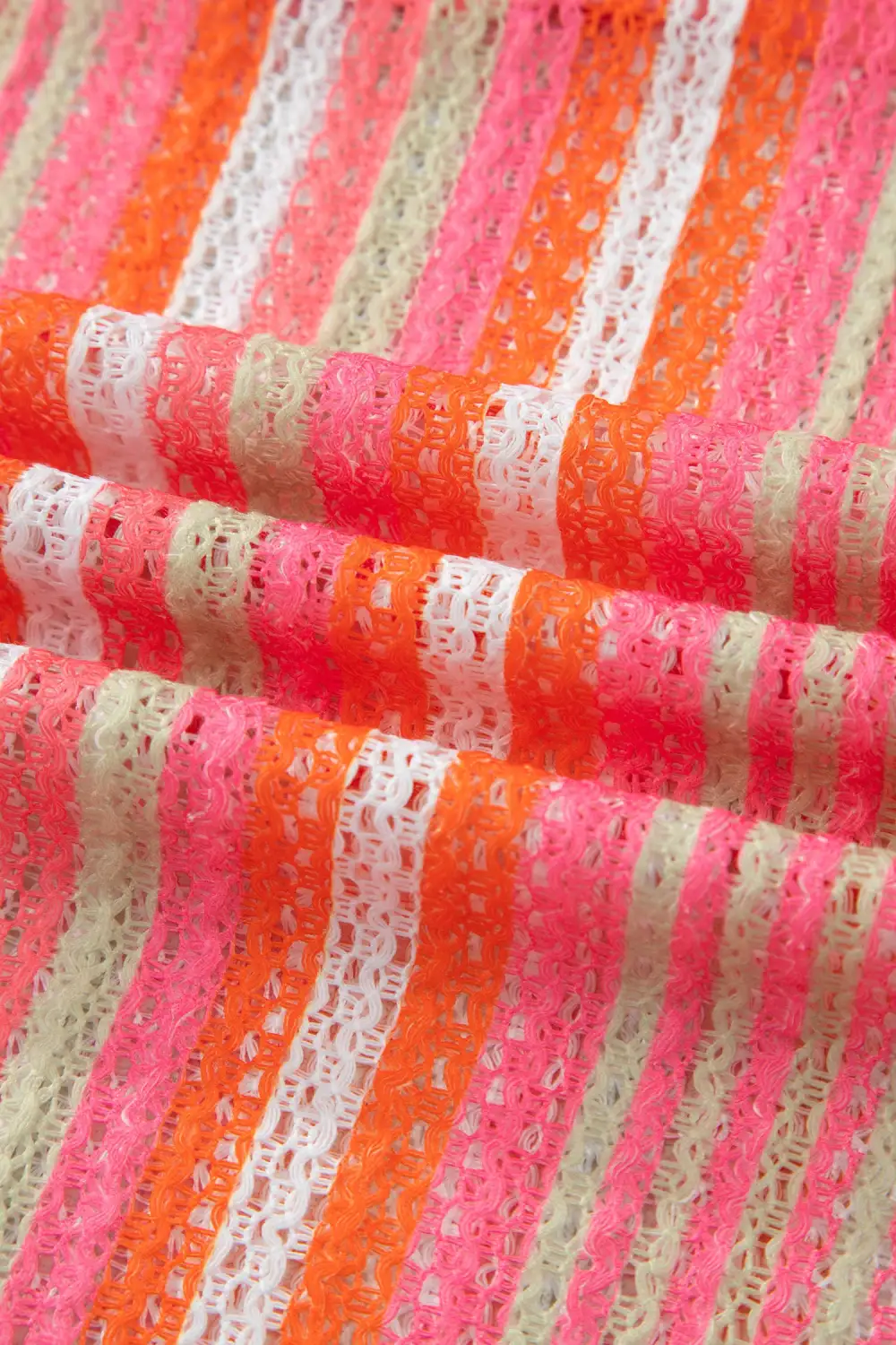 Striped Ribbed Ruffle Maxi Dress
