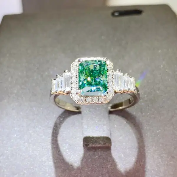 Classic Platinum-Plated Moissanite Ring