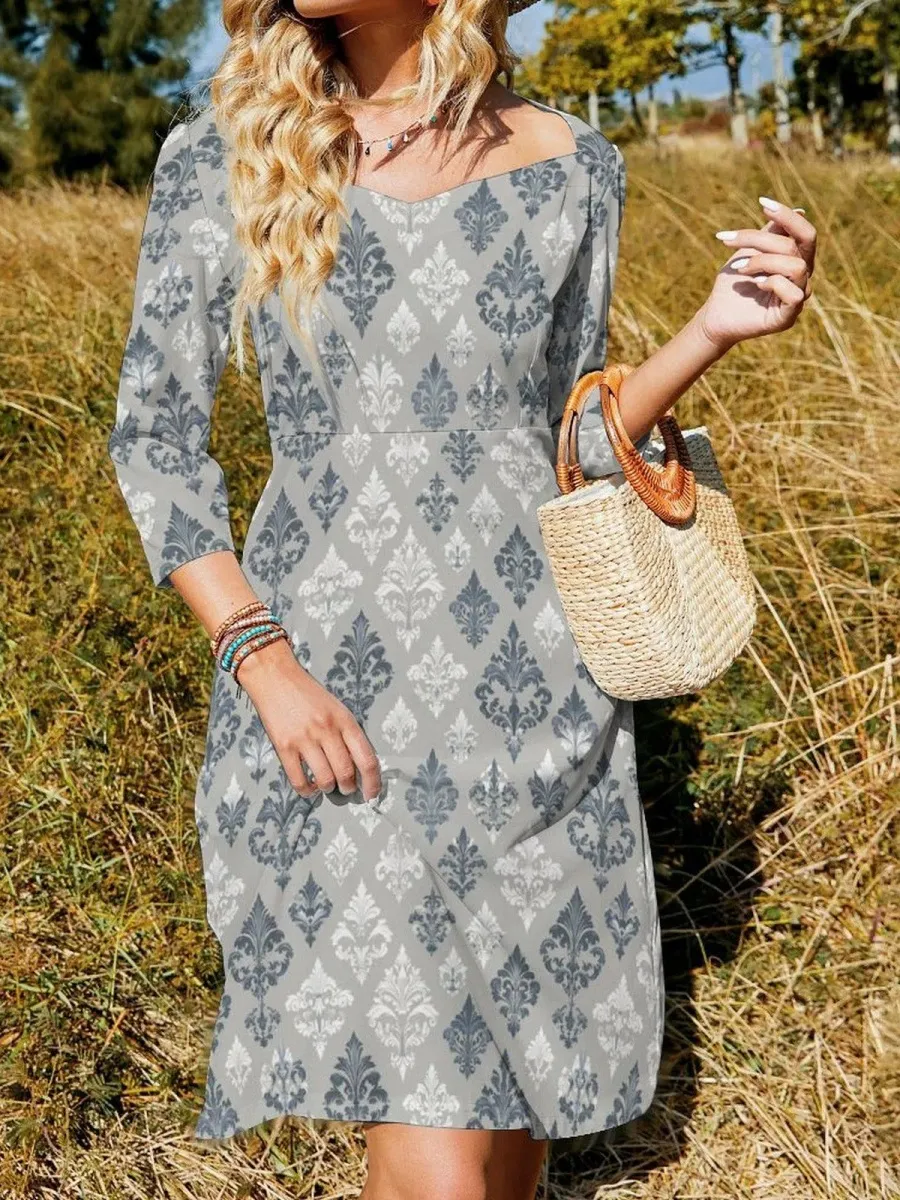 Vintage Print Dress
