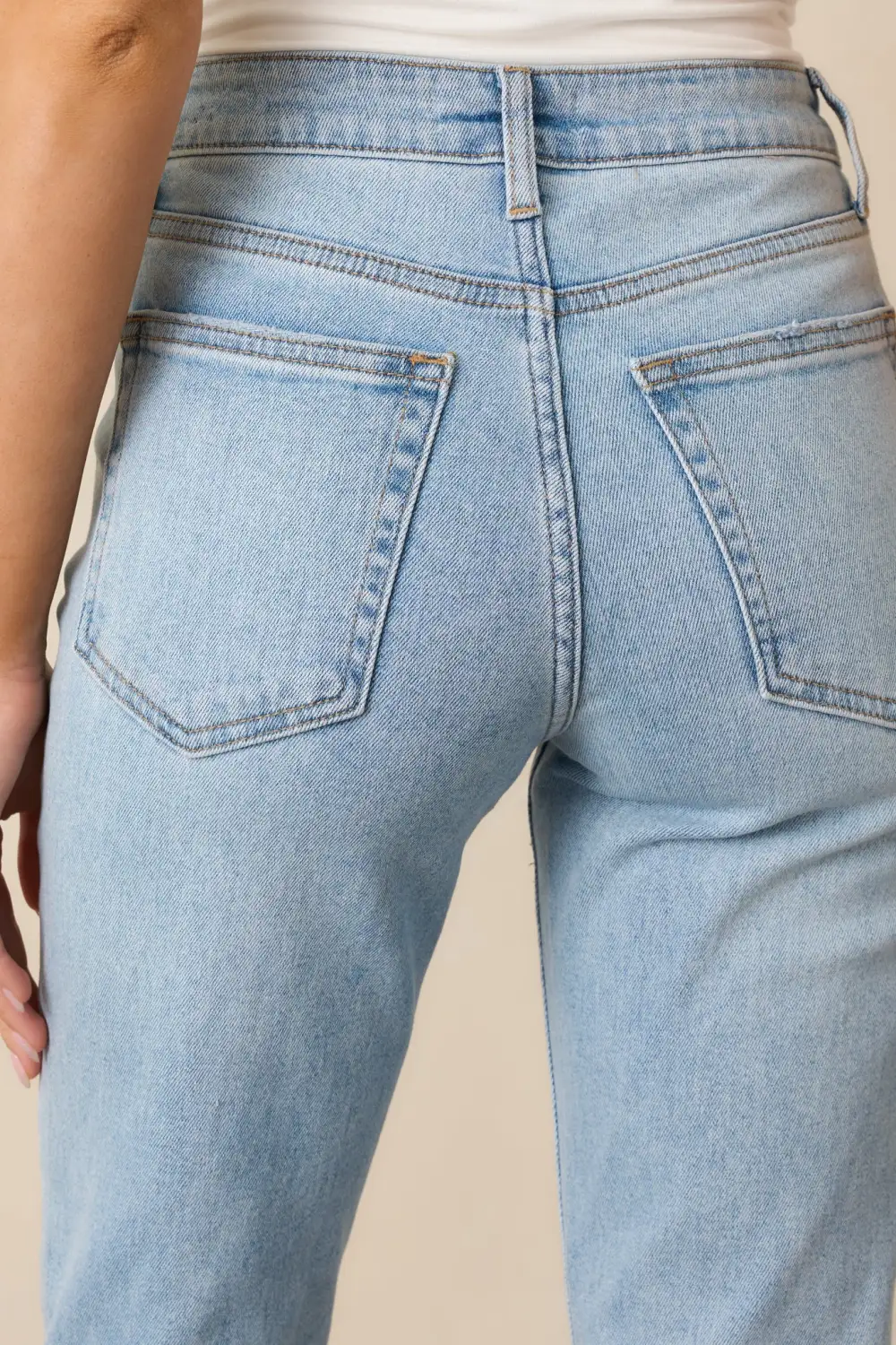 Light Wash Straight Leg Jeans