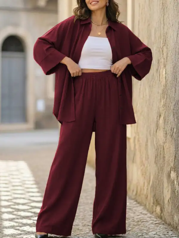 Relaxed Pants Two Piece Set
