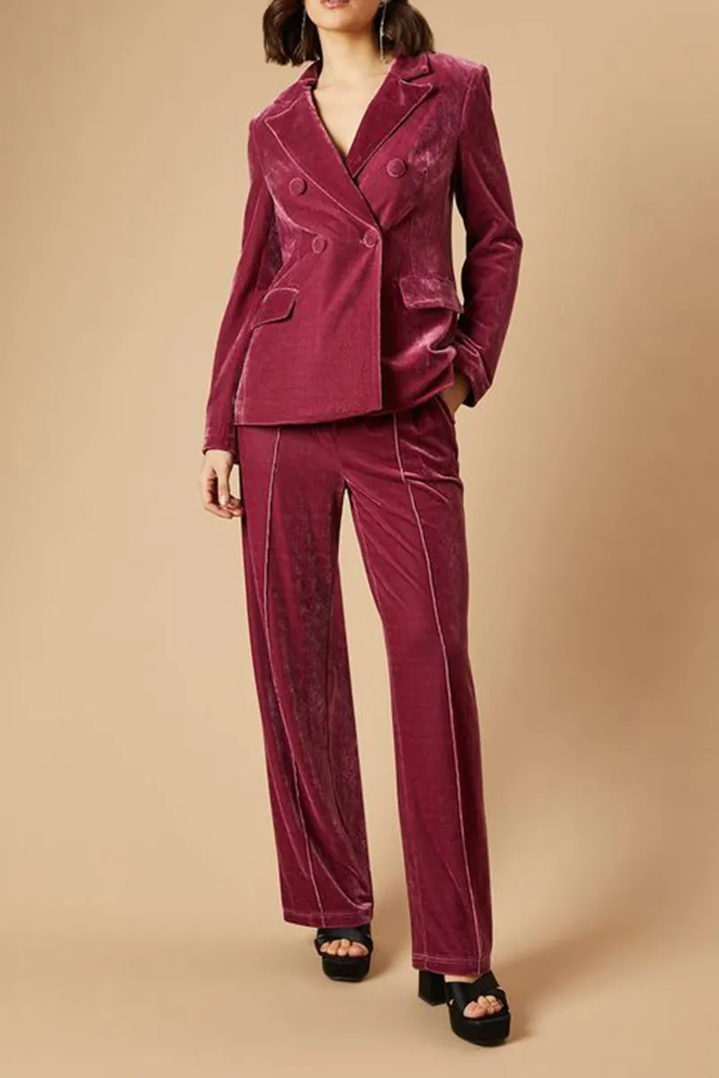 Casual Style Pink Wide Leg Trouser