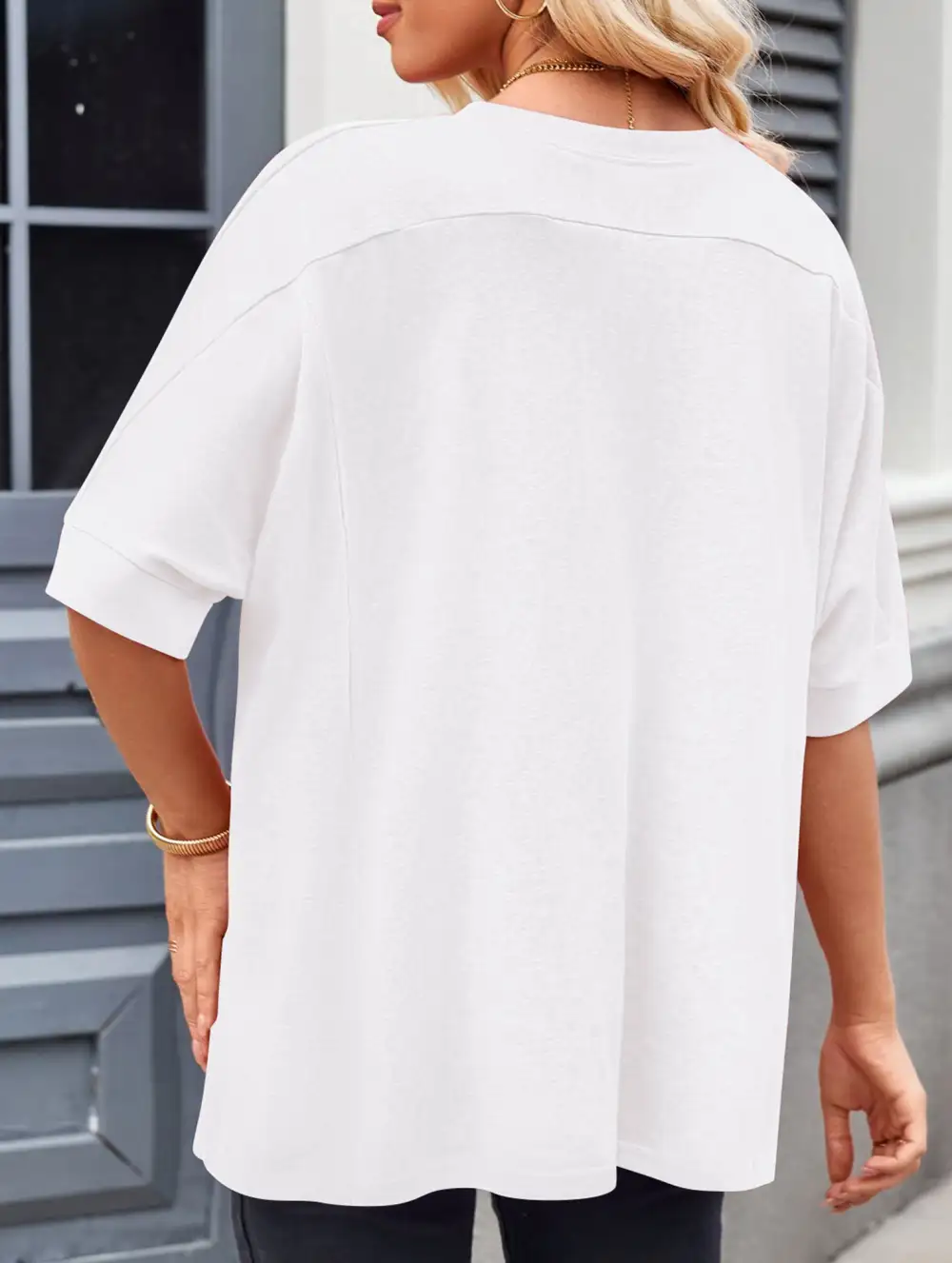 Oversized Knit Crew Neck Tee