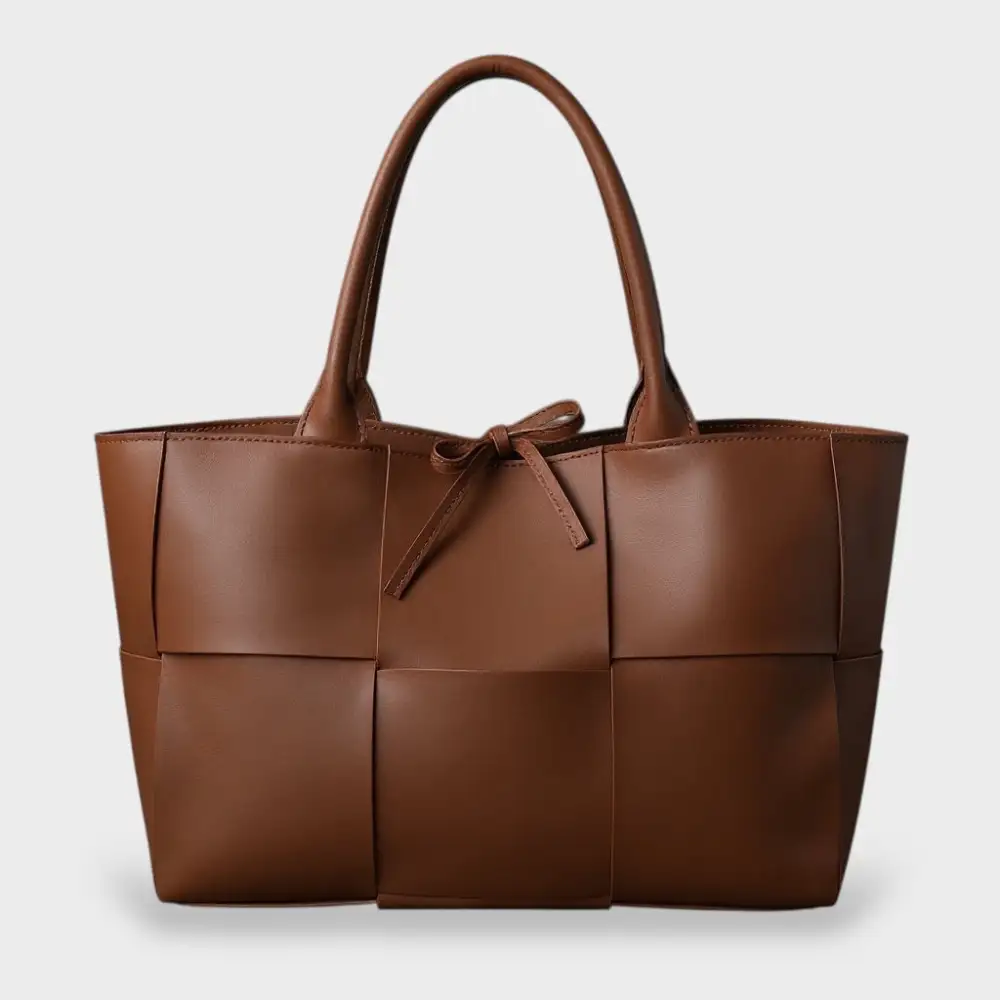 Panel Front Leather Handbag