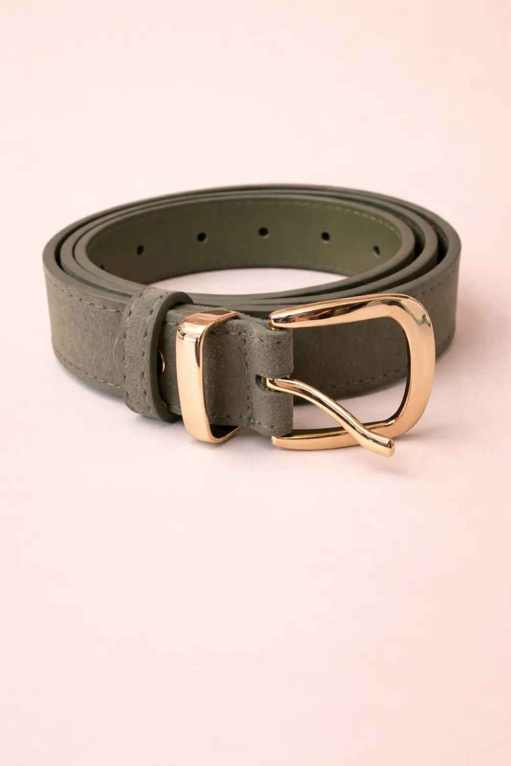 Refined Leather Buckle Belt