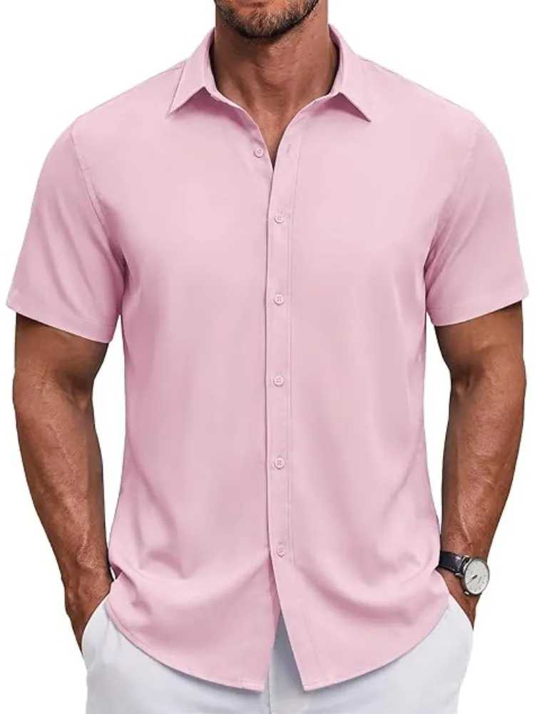 S Short Sleeve Casual Button-Down Shirt