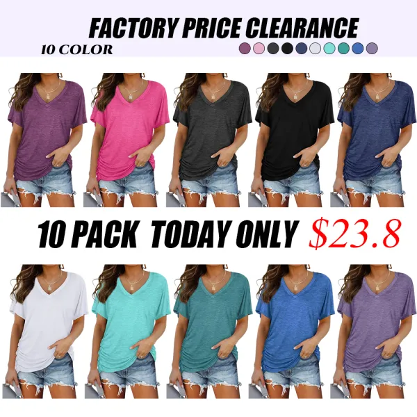 Women's V-Neck Short-Sleeve Tops — $1.69 Each