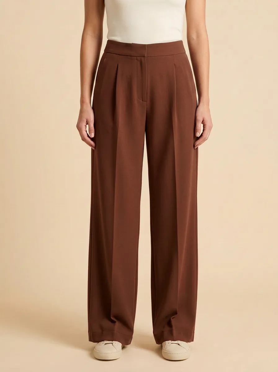 Contemporary Wide-Leg Solid Women's Wide-Leg Pants