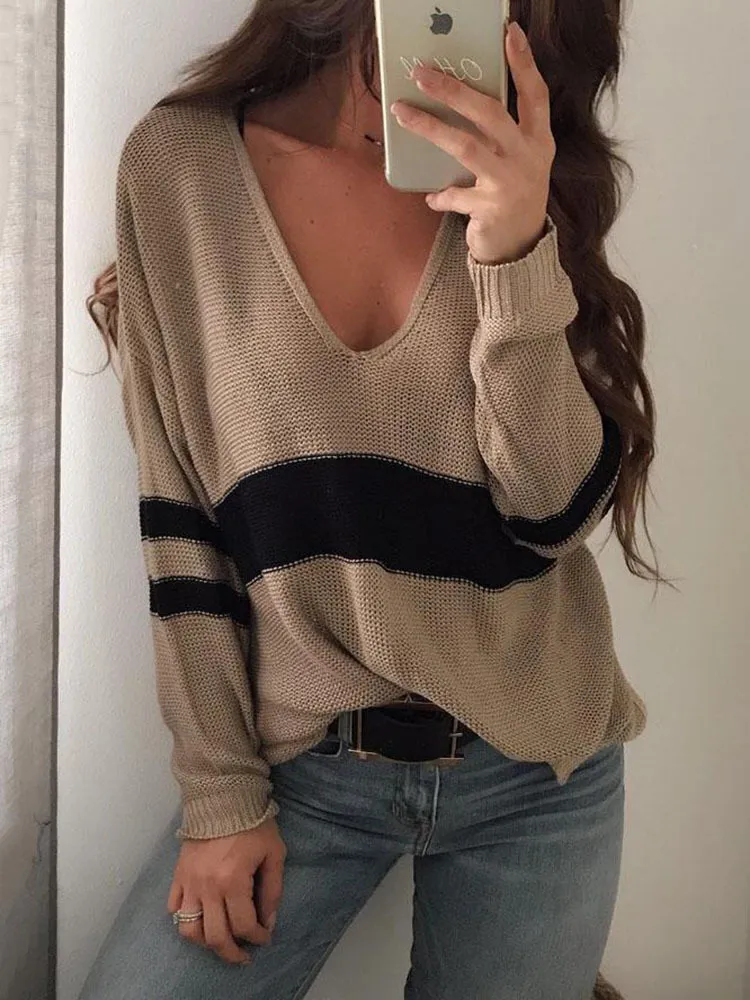 V-neck Knitted Sweater