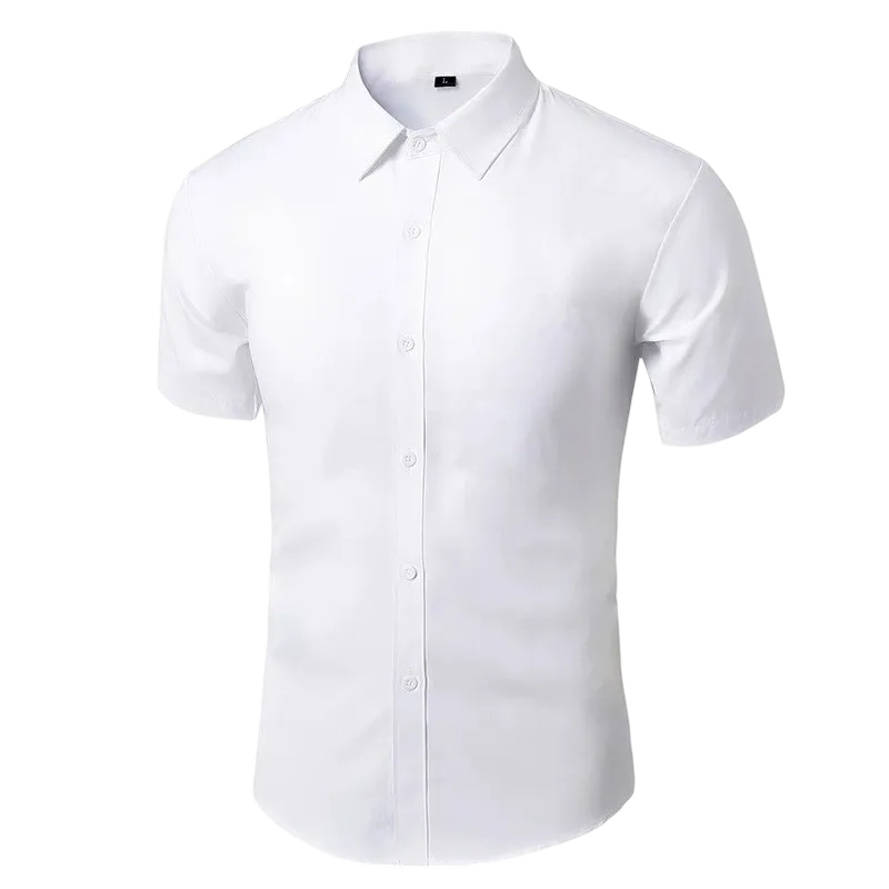 Men'S White Shirt Long Sleeves Free Ironing Business Formal Slim Fit Korean Style Professional Work Men'S White Casual Suit Shirt