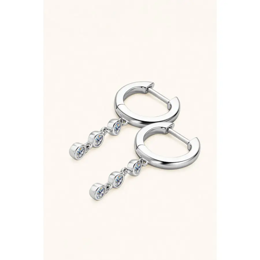 Moissanite Decor Sterling Silver Earrings