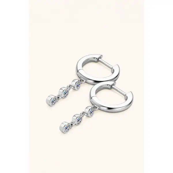 Moissanite Decor Sterling Silver Earrings