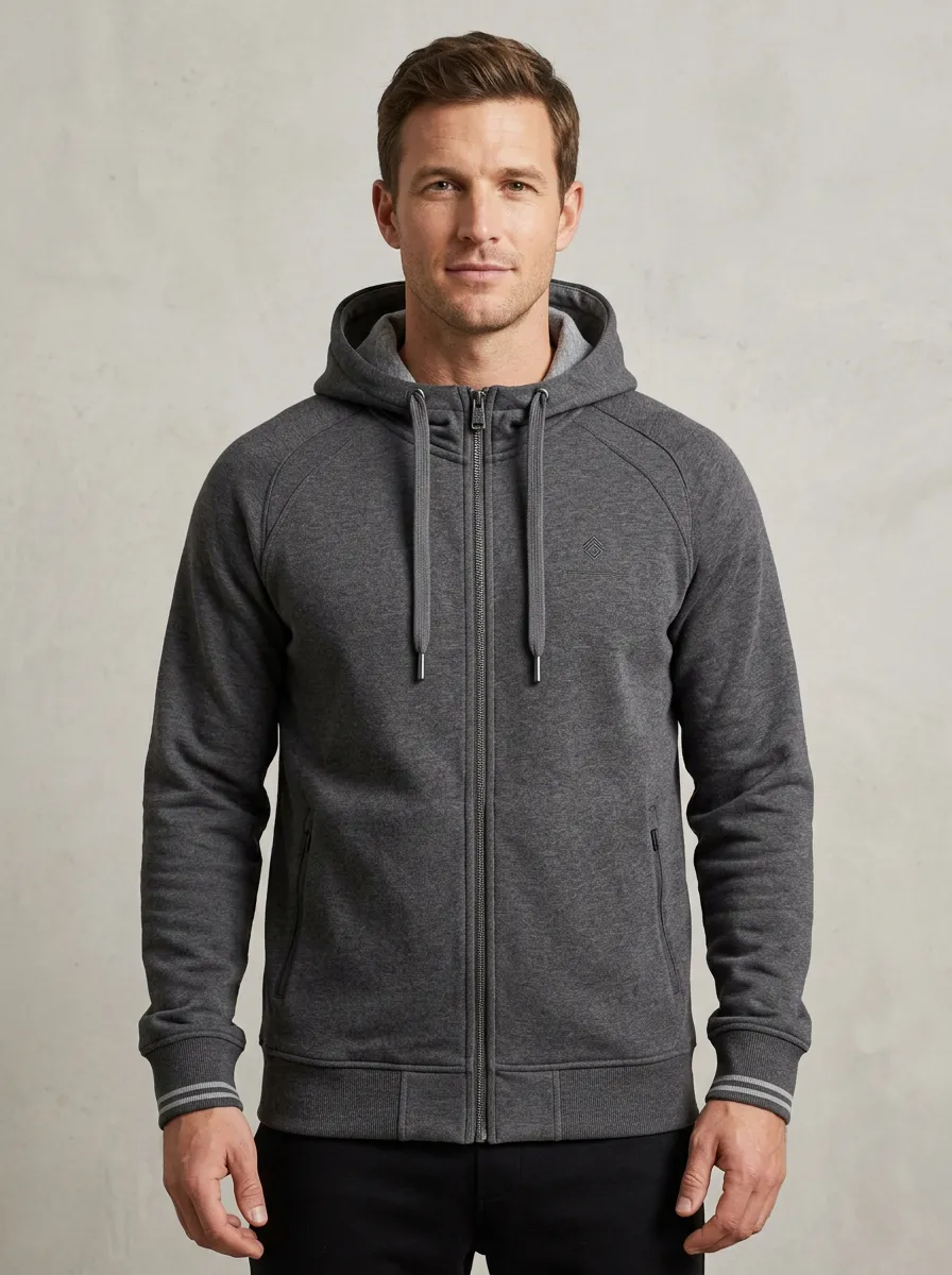 Athletic Geometric Zip-Up Essential Men's Sport Jacket