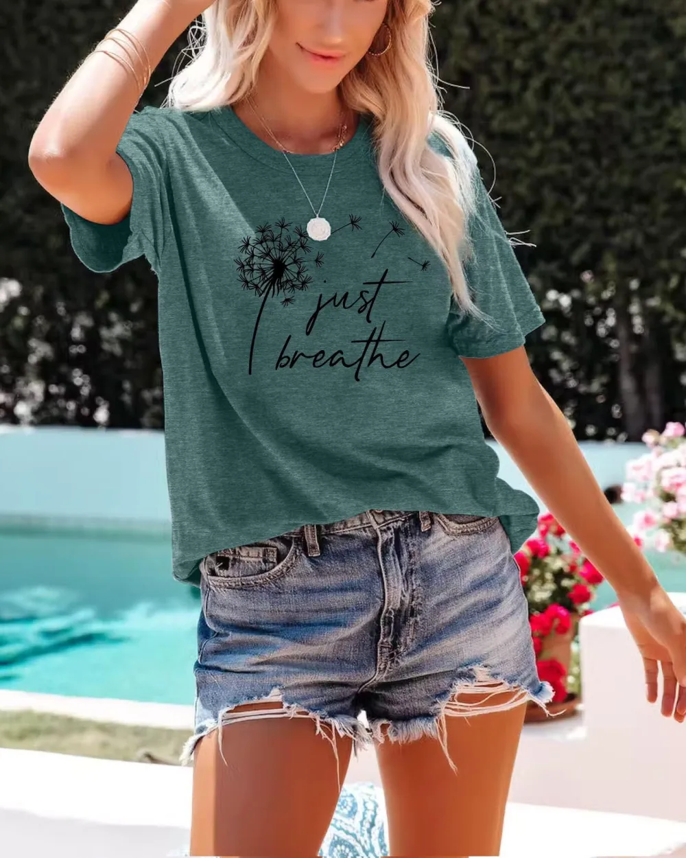 Dandelion Letter Print T-shirt