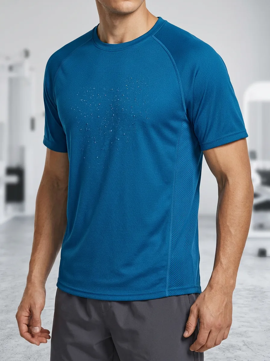 Men's Fitness Water Droplet Printed T-Shirt