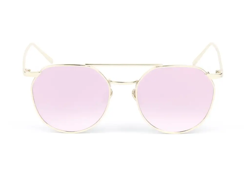 Vintage Round Mirrored Flat Lens Sunglasses
