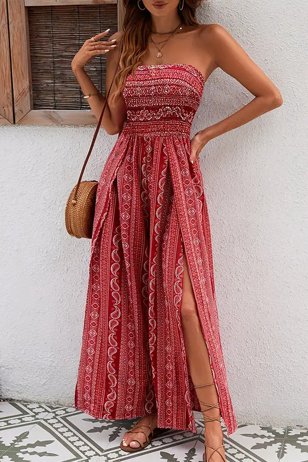 Ethnic Slit Design Jumpsuit