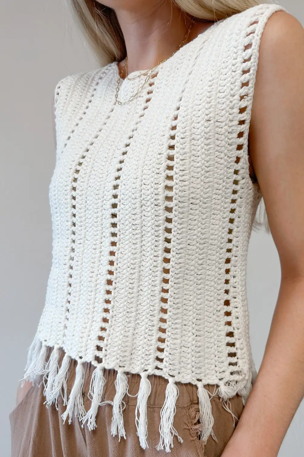 Relaxed Cut Soft Crochet Top