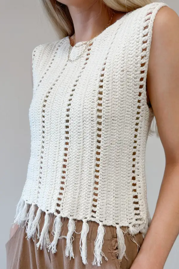 Relaxed Cut Soft Crochet Top