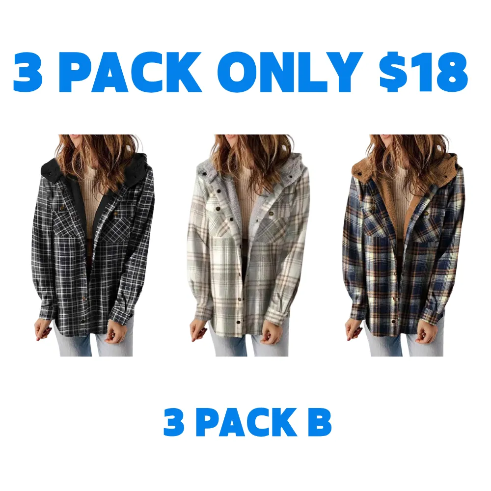 Women's Plaid Hooded Jacket: Casual Vintage Soft Fitted - Autumn/Winter