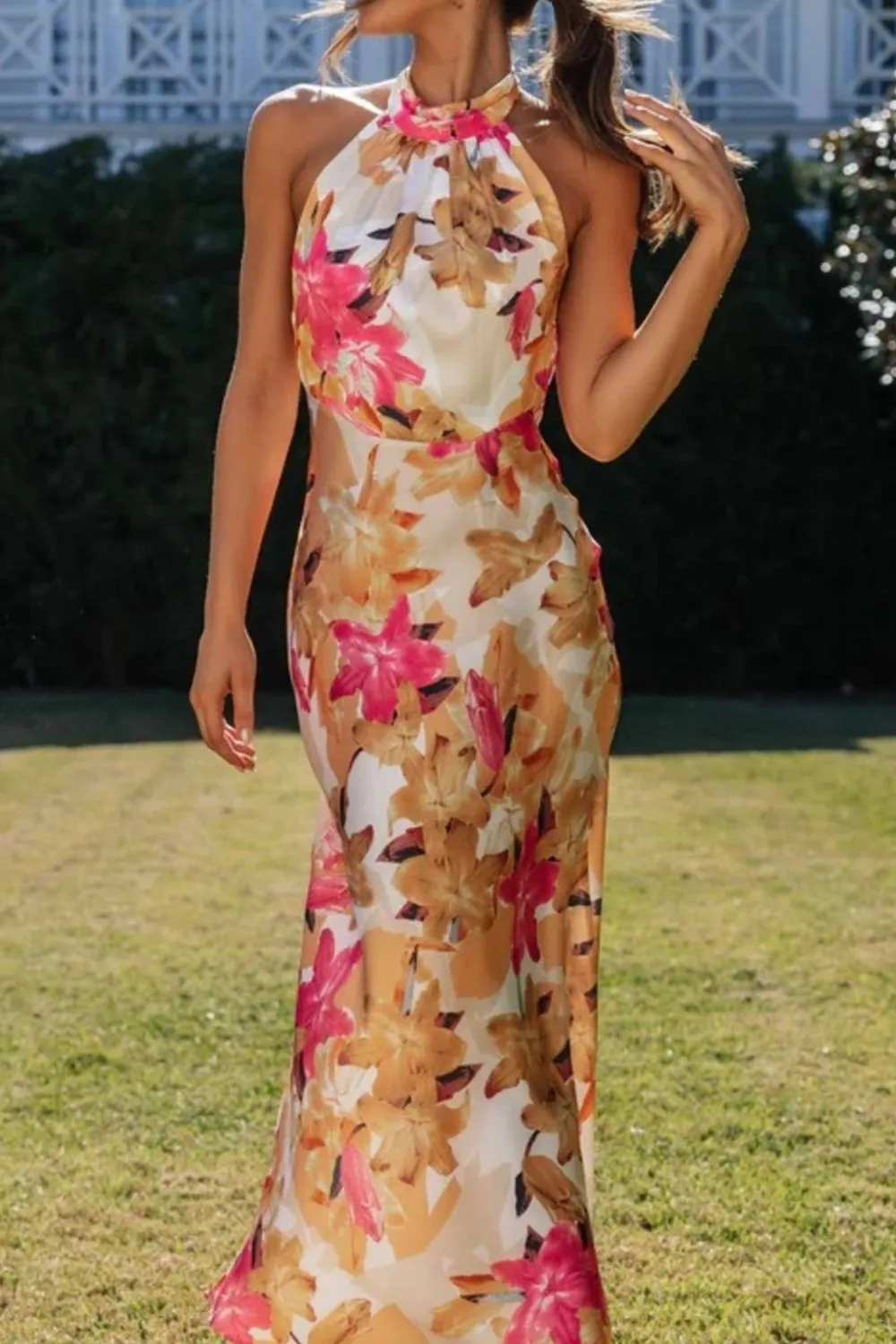 Lightweight Feel Floral Printed Maxi Dress