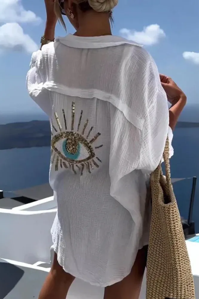 6PACK-Women'S Eye Cotton And Linen Shirt Jacket