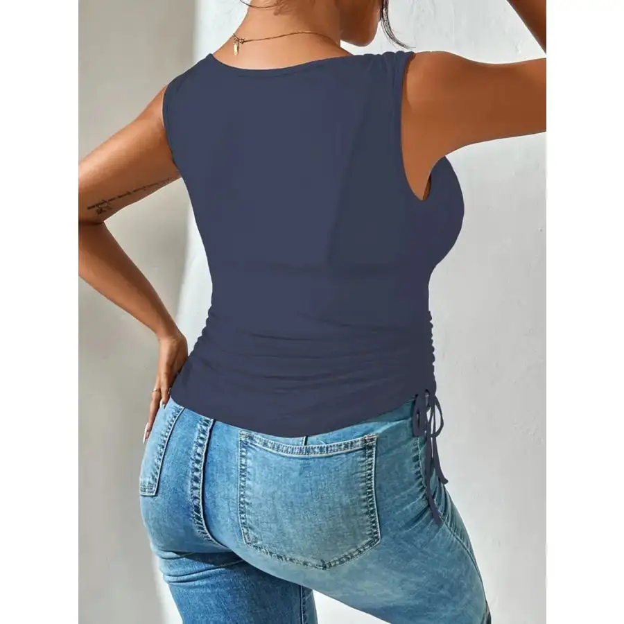 Side Drawstring Ruched Tank