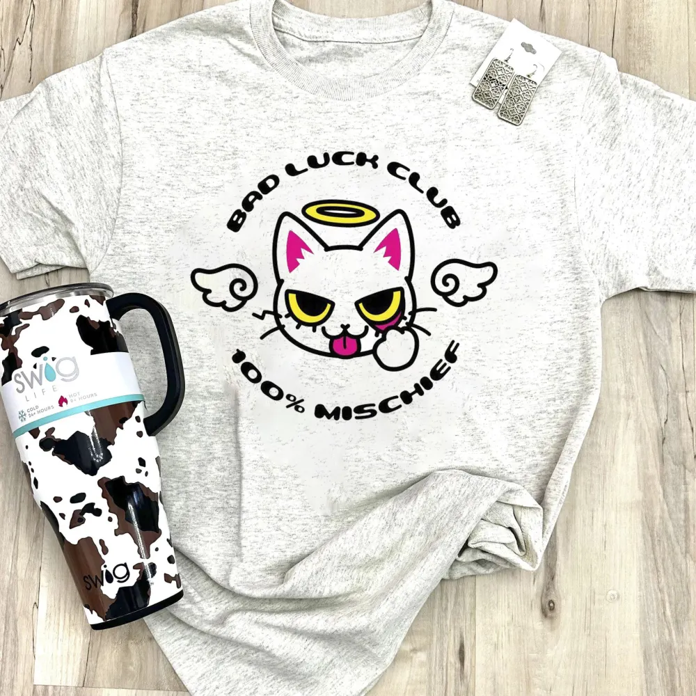 Bad Luck Club Cat Graphic Tee