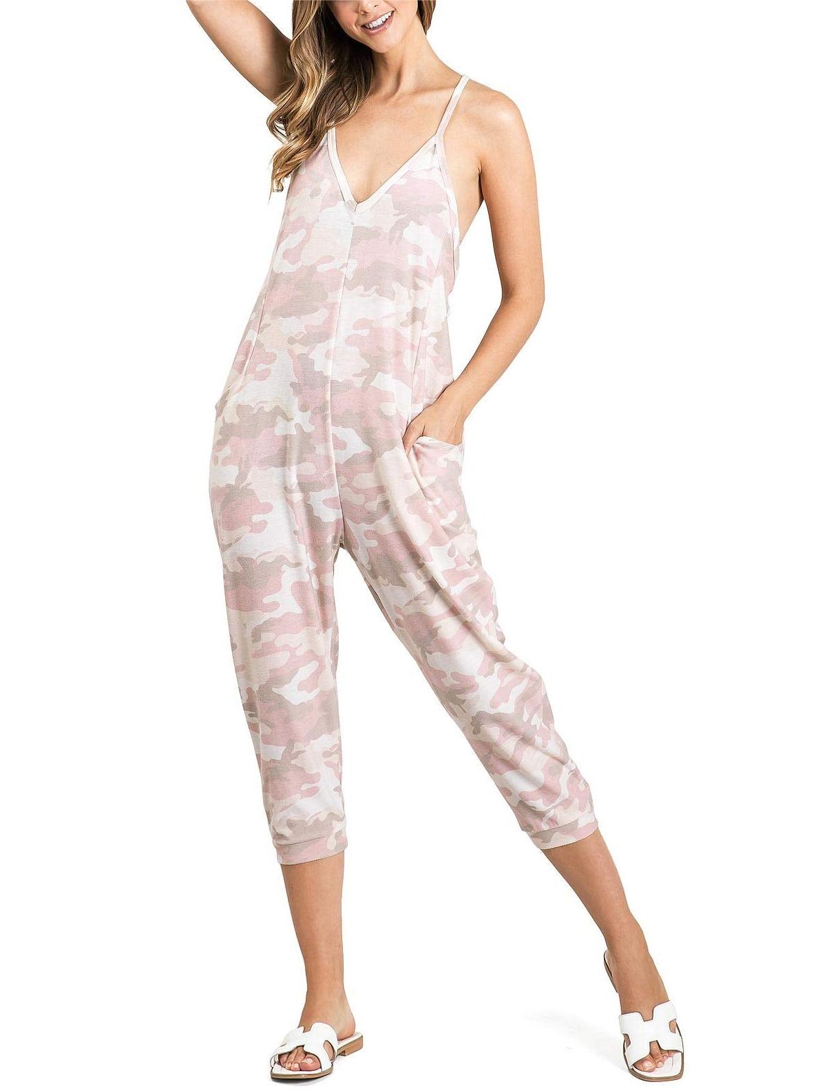 Camouflage Capri - Length Jumpsuit