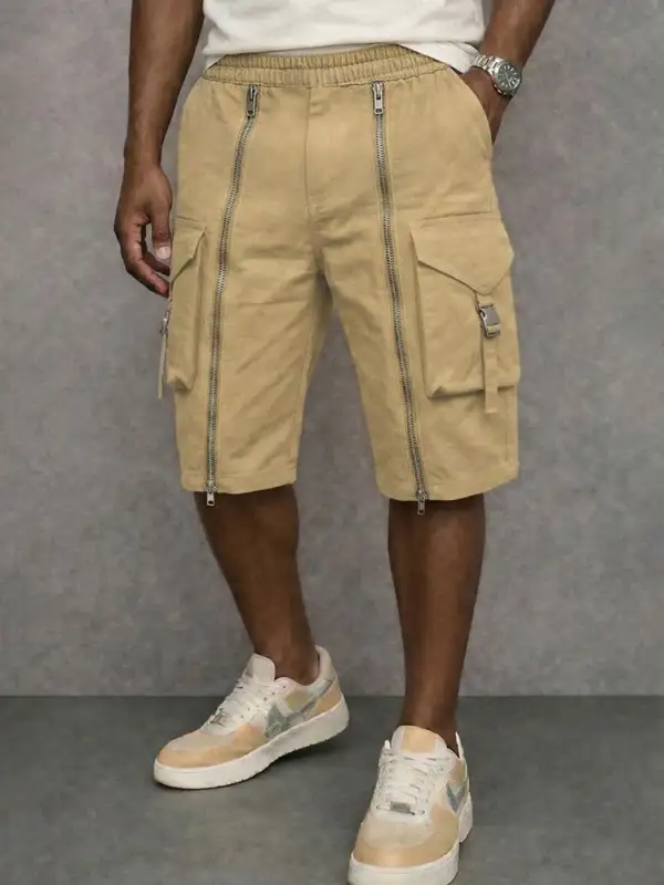 Men's Modern Zipper Design Tactical Cargo Shorts