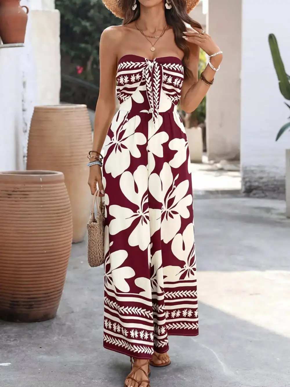 Easygoing Floral Wide Leg Jumpsuit