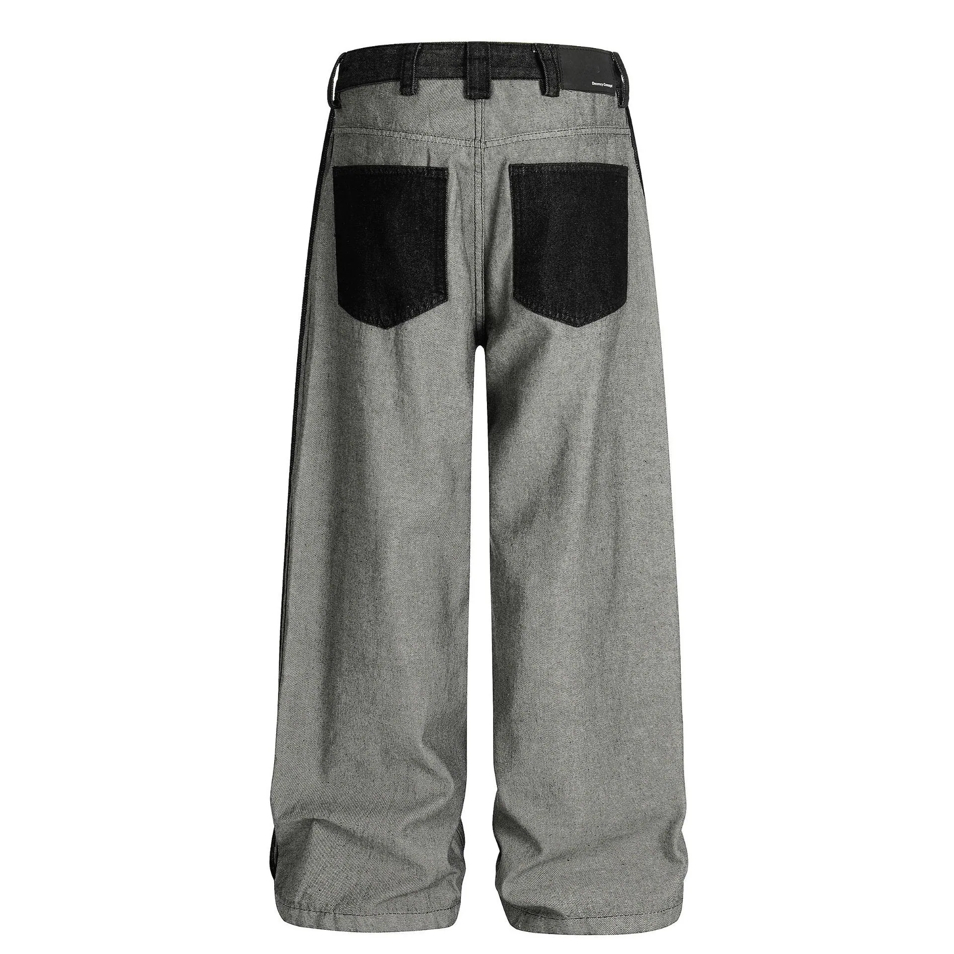 Vintage Patchwork Wide-Leg Denim Jeans