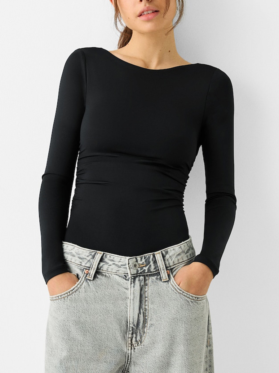 Long Sleeve Backless Bodysuit