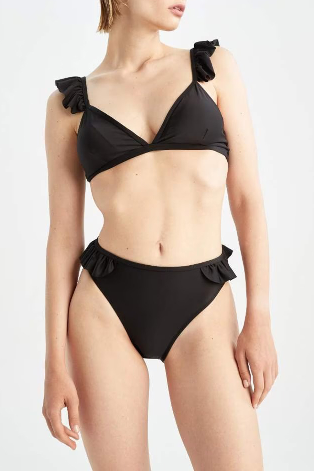 Modern Solid Cutout Swimsuit