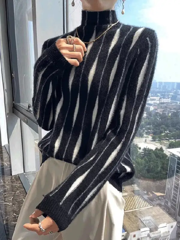High Neck Long Sleeve Sweater