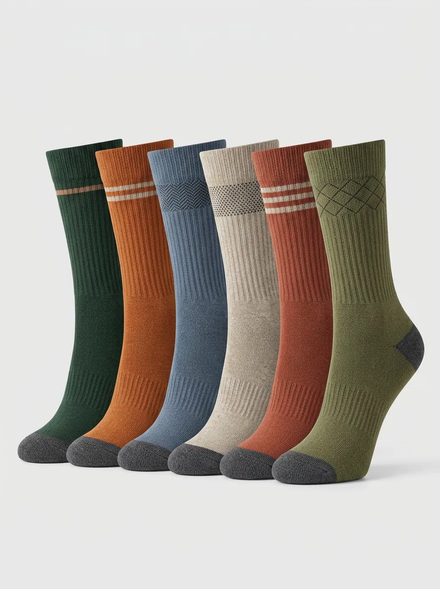 Classic Vintage-Washed Six-Pair Crew Socks