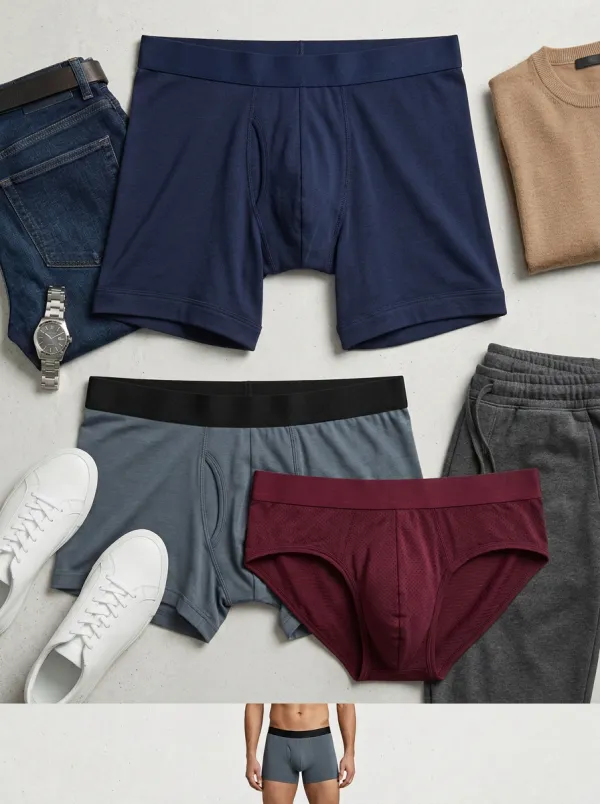 Men's Solid Color Breathable Cotton Printed Boxer Briefs