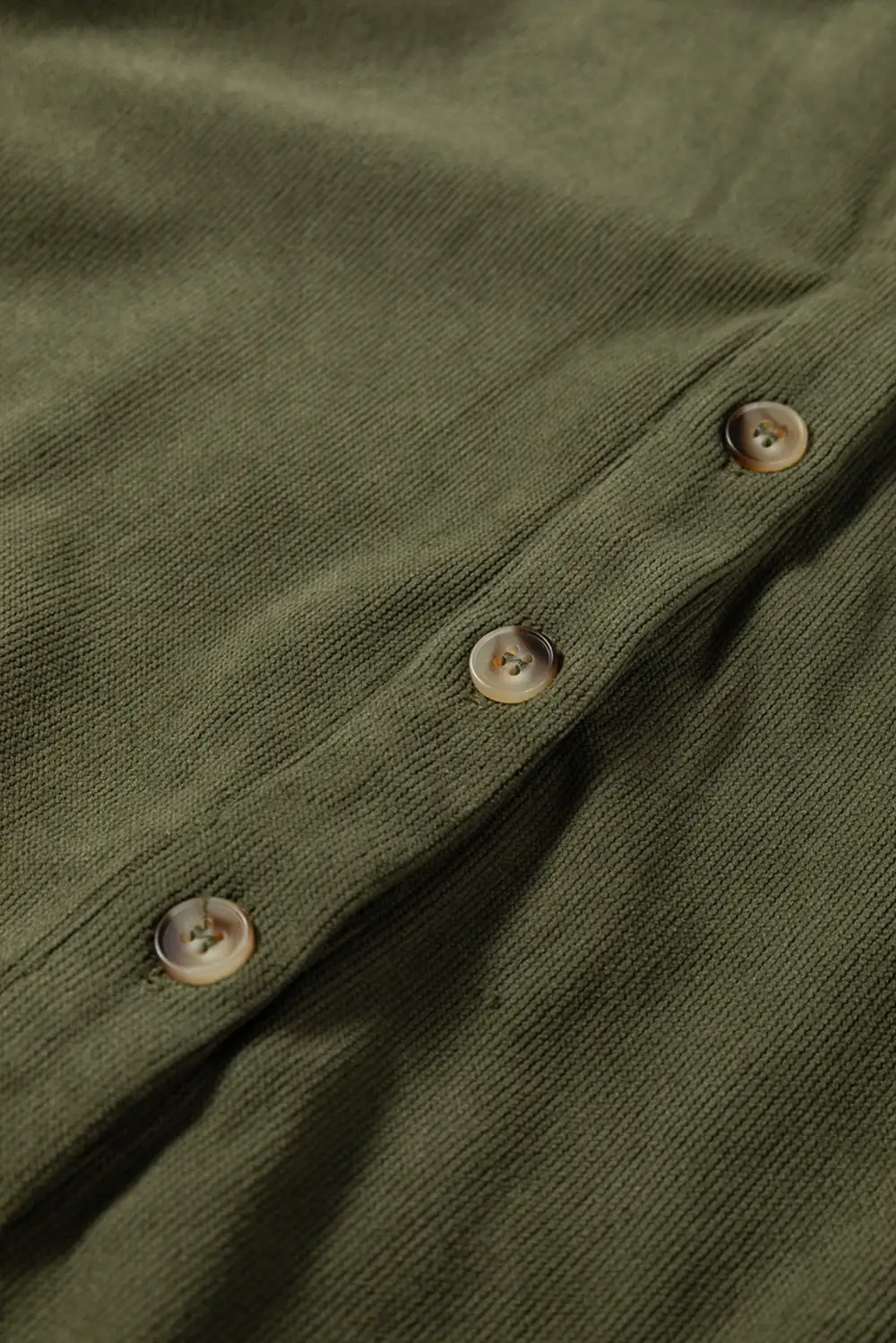 Corduroy Half Button Long Sleeve Mini Dress
